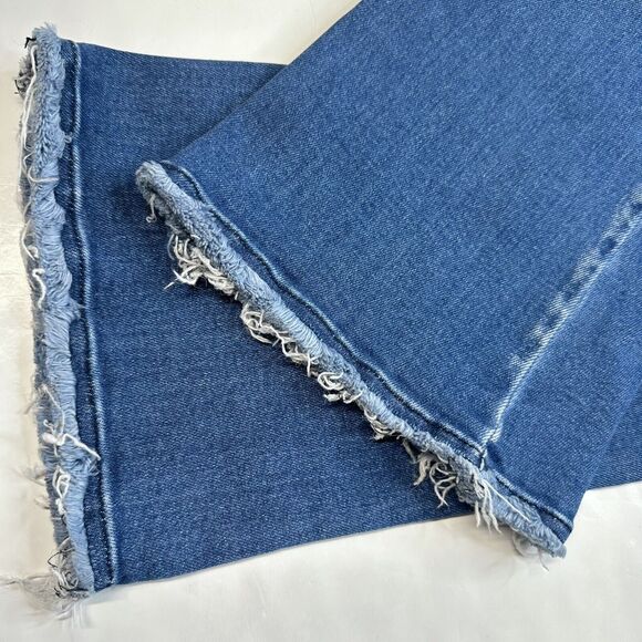 Kancan Rainn Ultra High Rise Flare Jeans 13/30 Stretch Blue Denim Fray Fringe - Picture 12 of 12